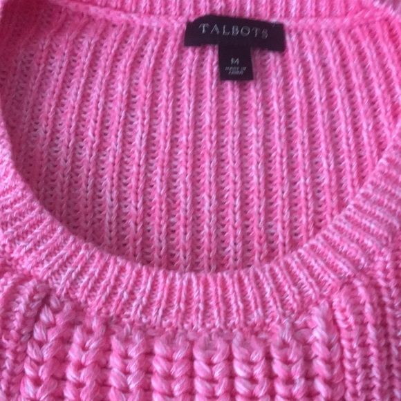Talbots Pink plait-front sweater - Picture 4 of 7